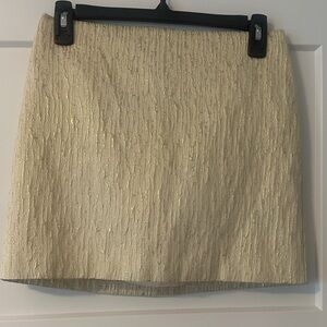 BCX Cream and Gold Mini Skirt